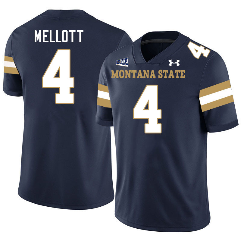 Men #4 Tommy Mellott Montana State Bobcats Jerseys Football Stitched-Navy